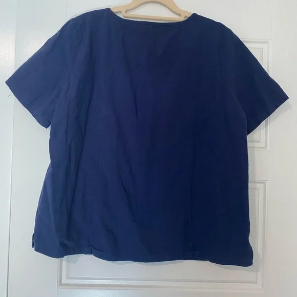 Vintage Navy Faux Button-Down Women's Top - Picture 4 of 6